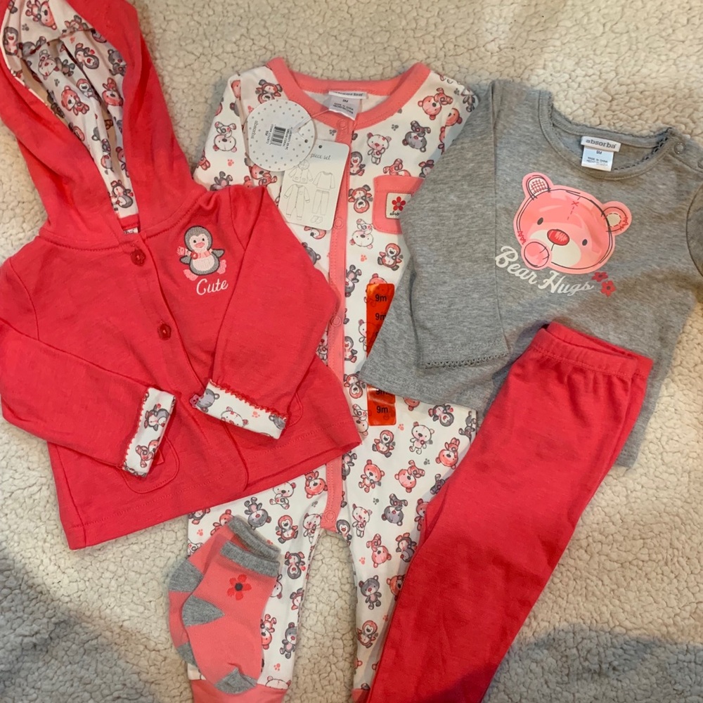 NWT Absorba Baby Girl 5 piece set